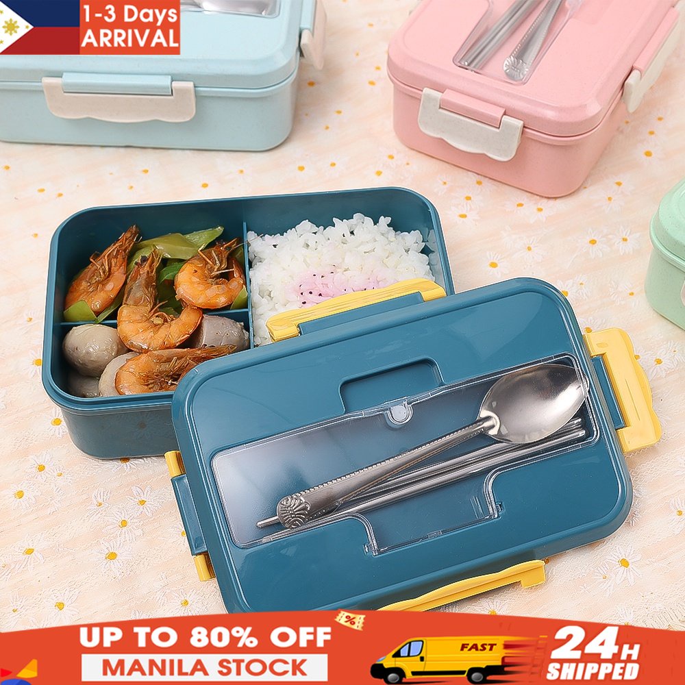 Wheat Straw Picnic Food Storage Container Lunch Box Cutlery Set School