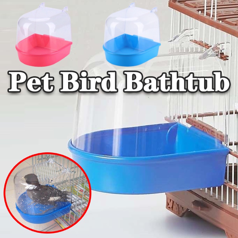 Plastic Hanging Bathtub High Transparent Bird Bathing Tub For Parrots 