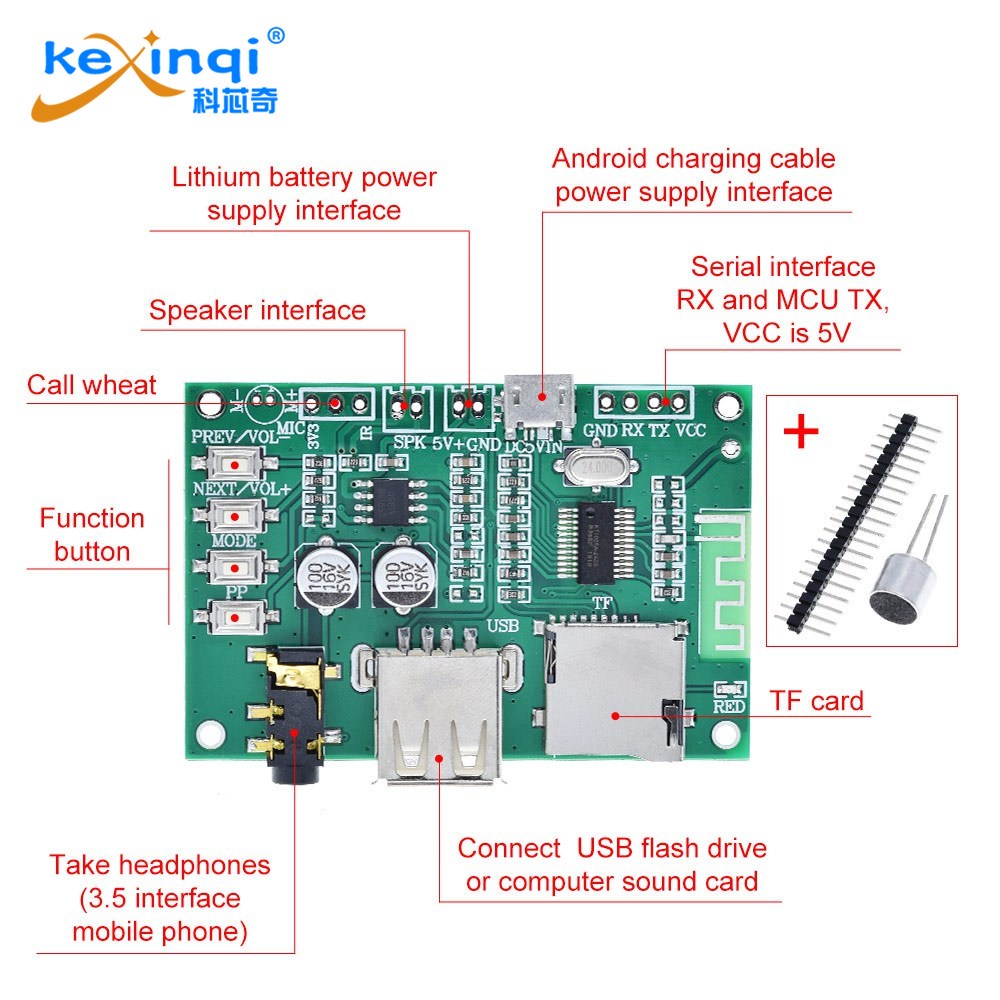 BT201 Dual Mode 5.0 Bluetooth Lossless Audio Power Amplifier Board ...