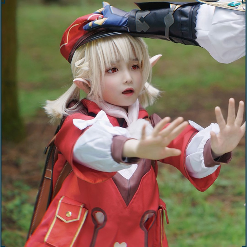 Genshin Impact Klee Cosplay Costume children clothing Wig with Hat Full ...