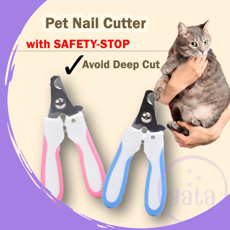 GATA Cat Nail Cutter Safety Stop Clipper Trimmer Claw Scissors Grooming