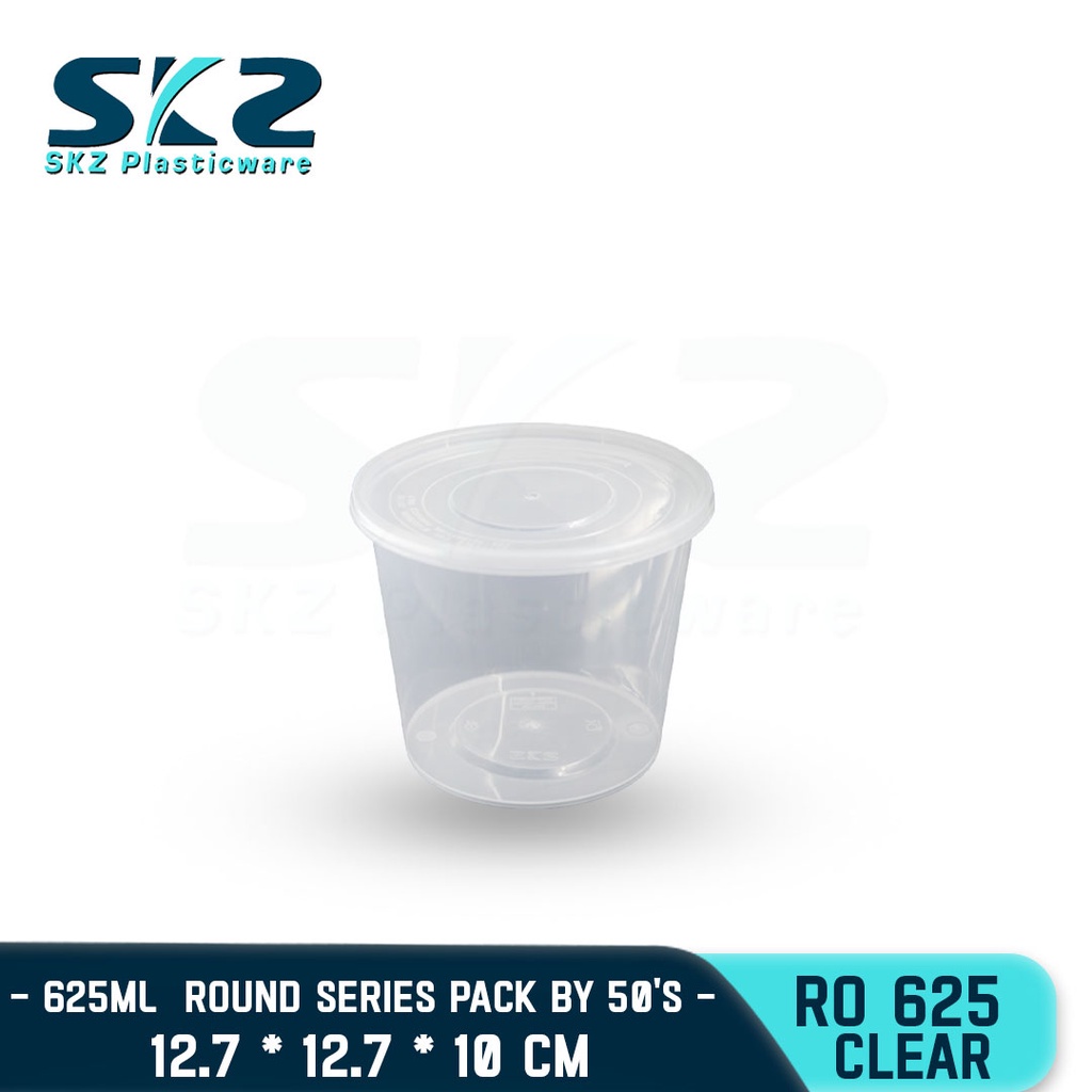 SKZ CLEAR CONTAINER ROUND SERIES R0625 625ml ENVIRONMENTAL FRIENDLY