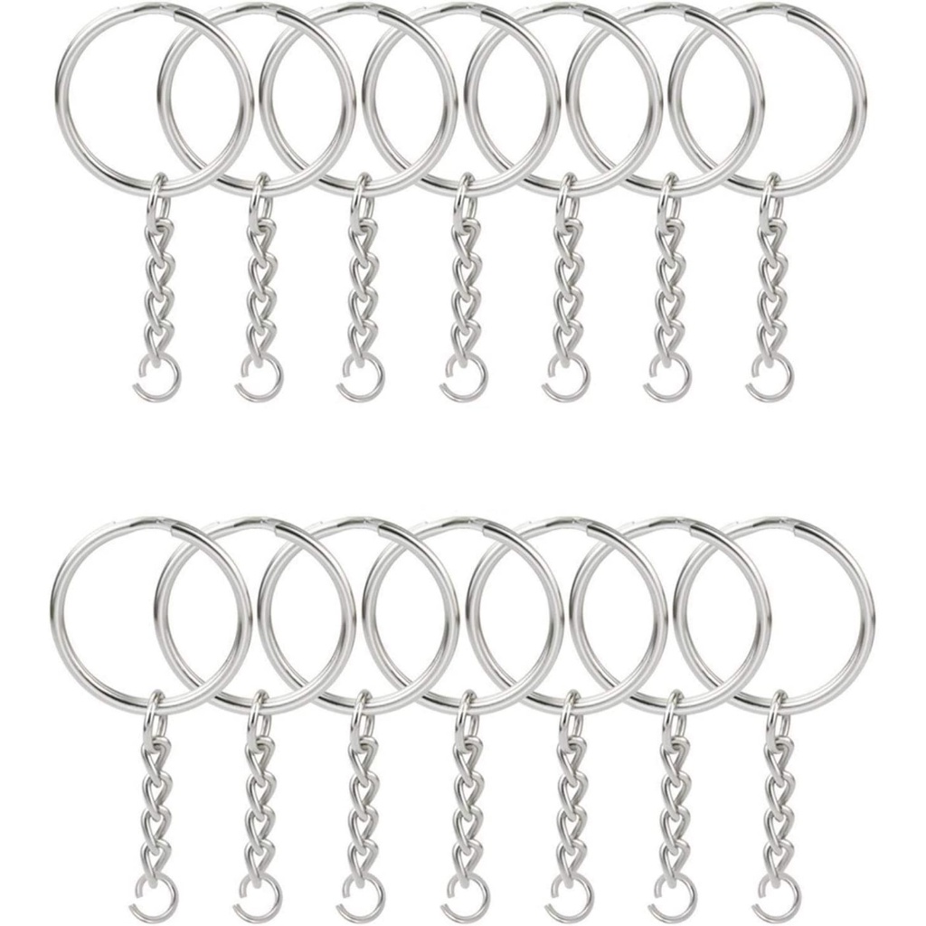 50Pcs Metal Keychains with Split Ring Link Chains/Key Rings Pendants ...