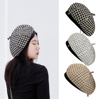 Women's Korean Fashion elegant couple beret hat（#Plaid, checkered,  Grid）Retro adjustment sun protection cotton cap, Women's Fashion, Watches &  Accessories, Hats & Beanies on Carousell