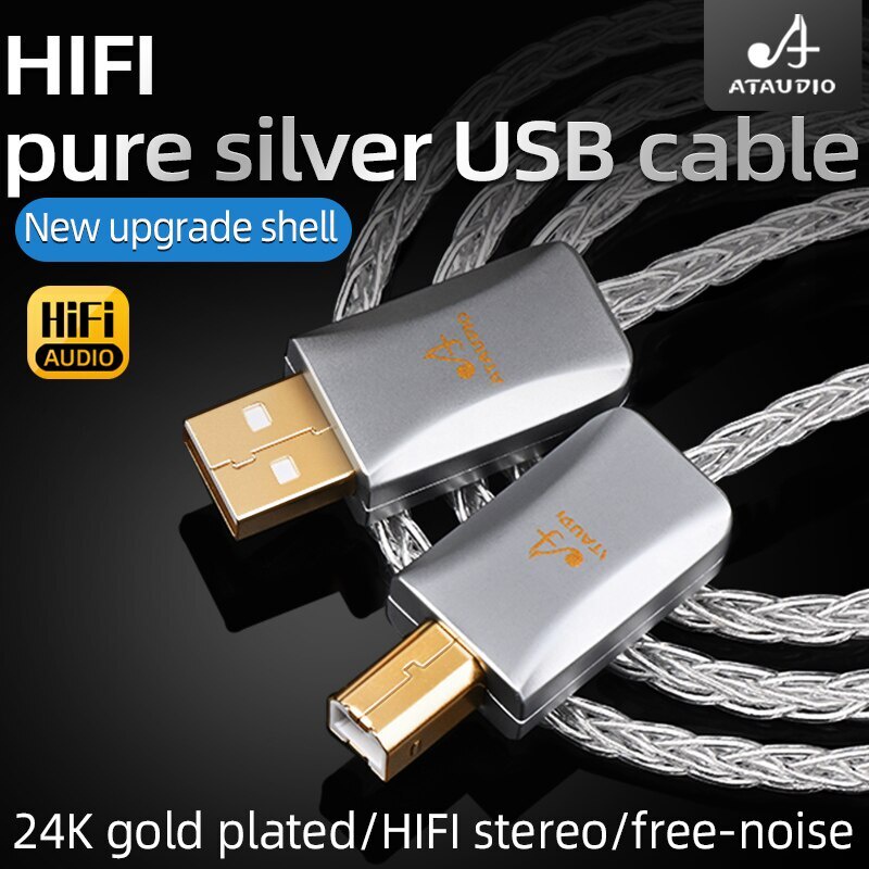 HIFI pure silver USB cable HiFi decoding DAC audio OTG cable 3.0