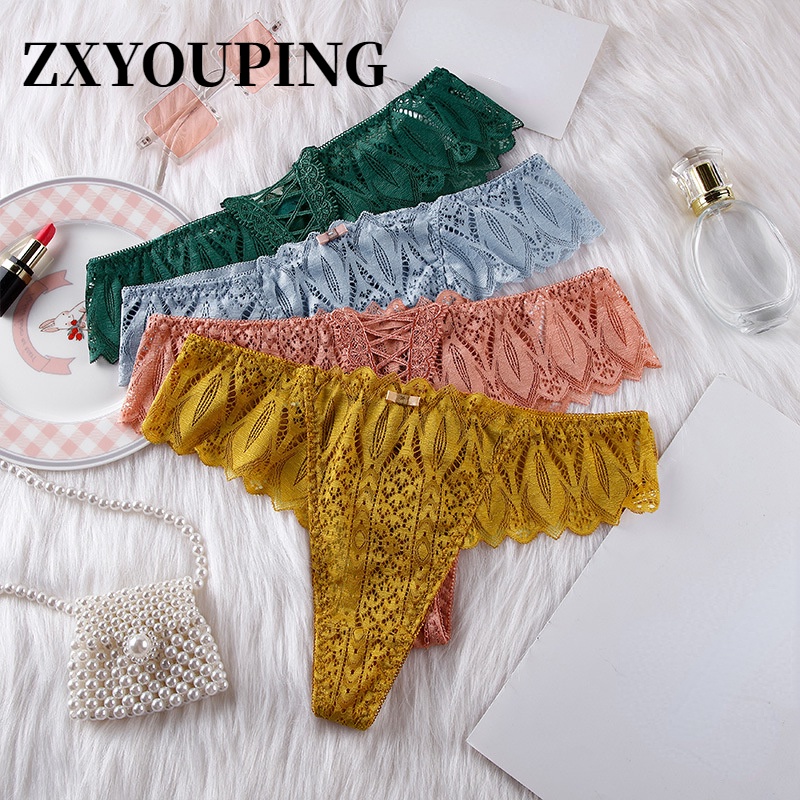 ZXYOUPING Sexy Lace Panty For Women Low Waist G string Plus Size Thong ...