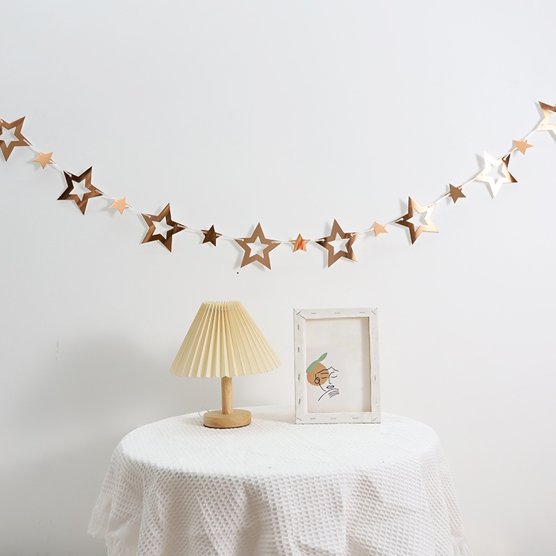 Paper Hollow Star Banner Flags Background Glitter Star Theme Birthday ...