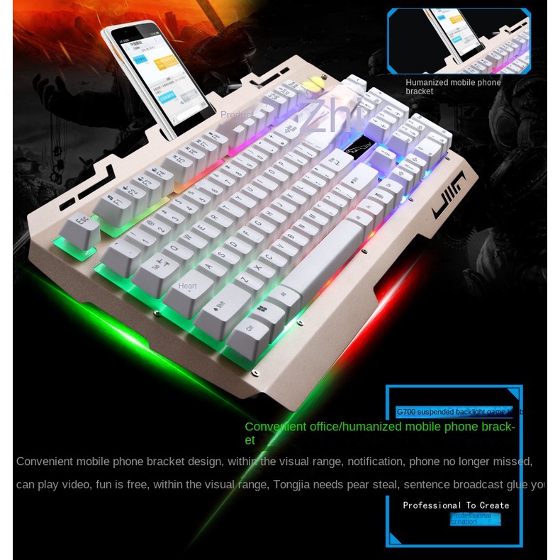 Metal keyboard with Mechanical feeling/Mobile phone slot design ...