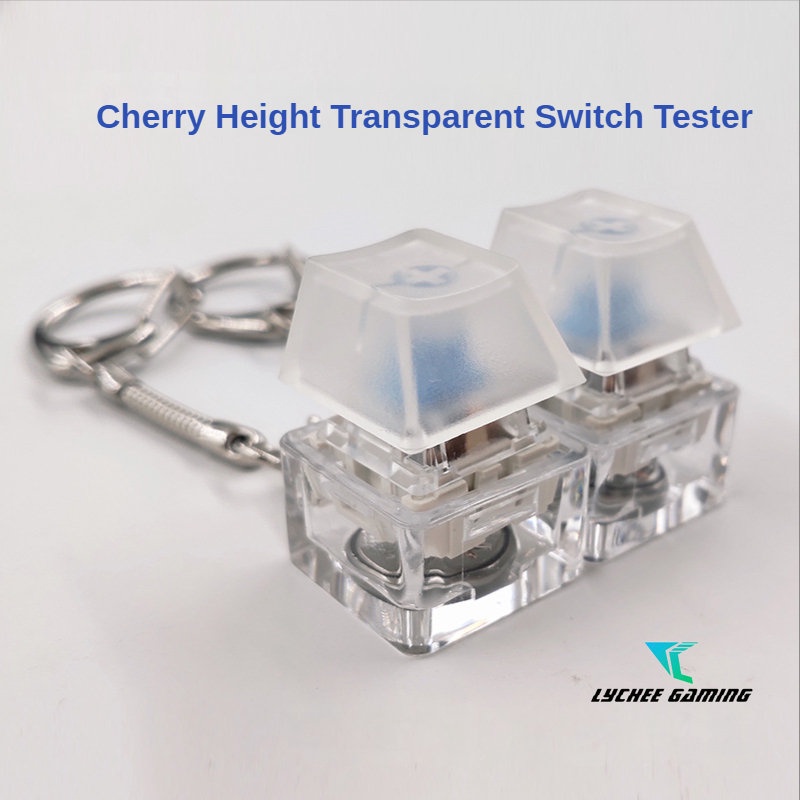 Switch tester mechanical keyboard with portable keychain button battery LED  light switch body color random transparent switch tester
