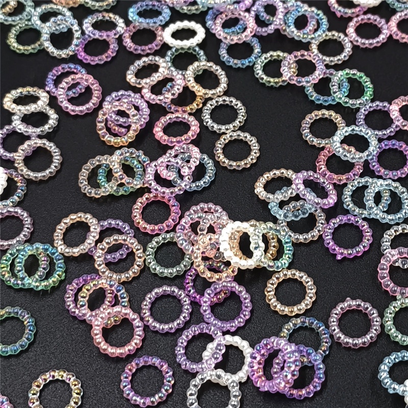 100pcs Fashion ABS Imitation Pearl Round Rings Patch DIY Jewelry ...