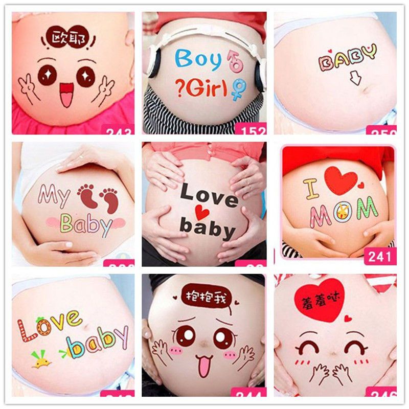 Pregnant Woman Photo Belly Sticker Painted Studio Big | Shopee Philippines