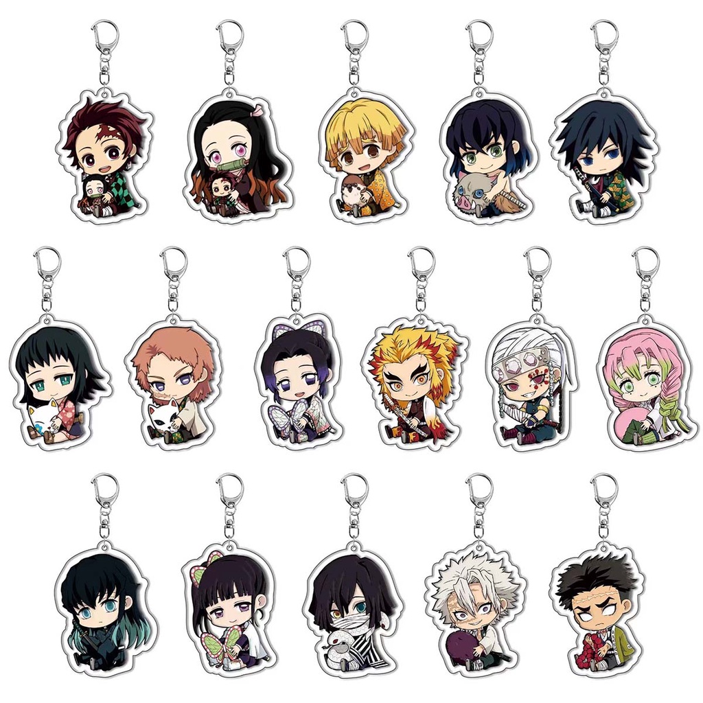 Anime Keychain Demon Slayer Cute Characters KeyChains Kimetsu No Yaiba ...