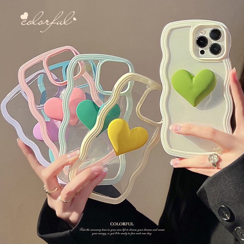 Silicone Back 3d Heart Phone Case For Iphone 11 14 12 13 Pro Max Xr Xs