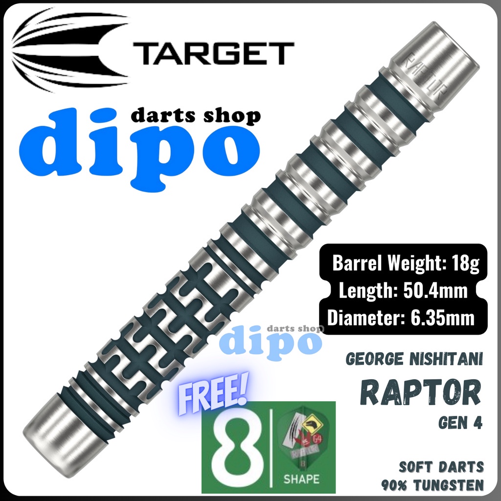 TARGET RAPTOR Gen 4 (George Nishitani Prime Series) - TARGET Soft Darts ...