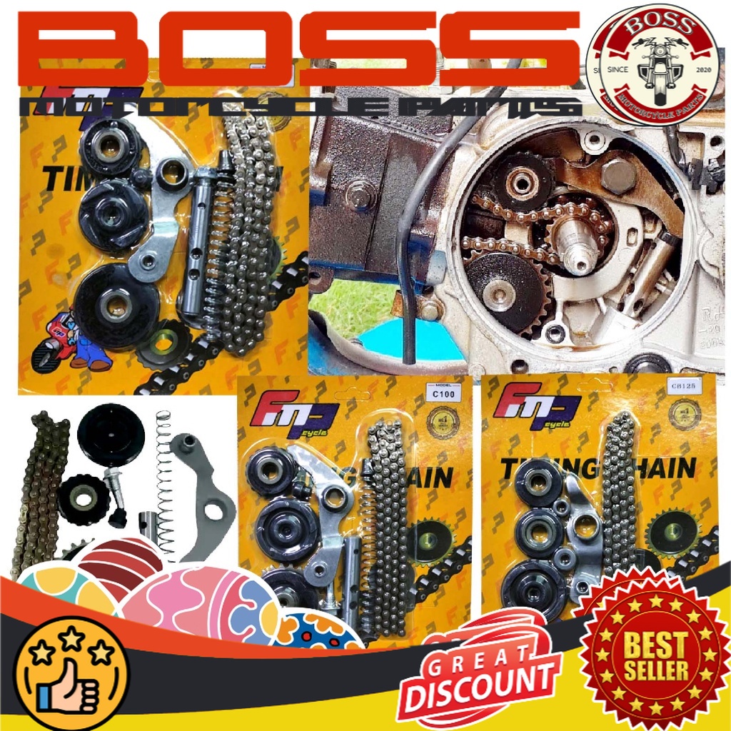 Motorcycle TIMING CHAIN KIT WITH ROLLER GUIDE SET (TCG) C100/DREAM/XRM