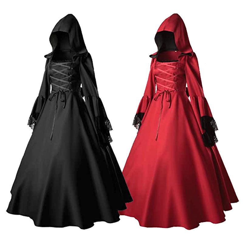 Plus Size Gothic Dress Renaissance cos Halloween Costume uniform suit ...
