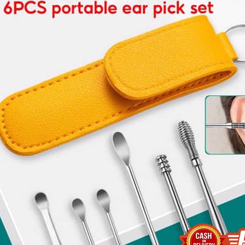 6 in1 Portable Ear Cleaner Set, Earpick Ear Wax Remover Ear Curette ...