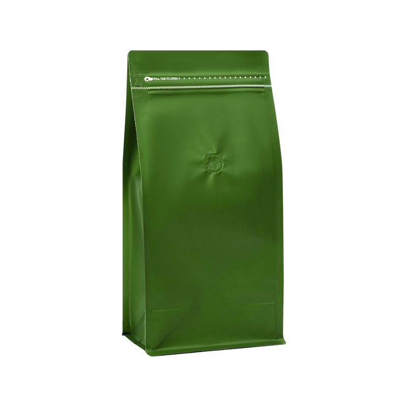 50pcs matte 8D plastic coffee bean bag tea bag with Degassing Valve
