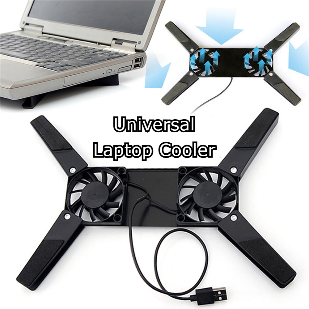 Portable Laptop Cooler USB Fan Cooling Pad 2 Fans Cooler Notebook