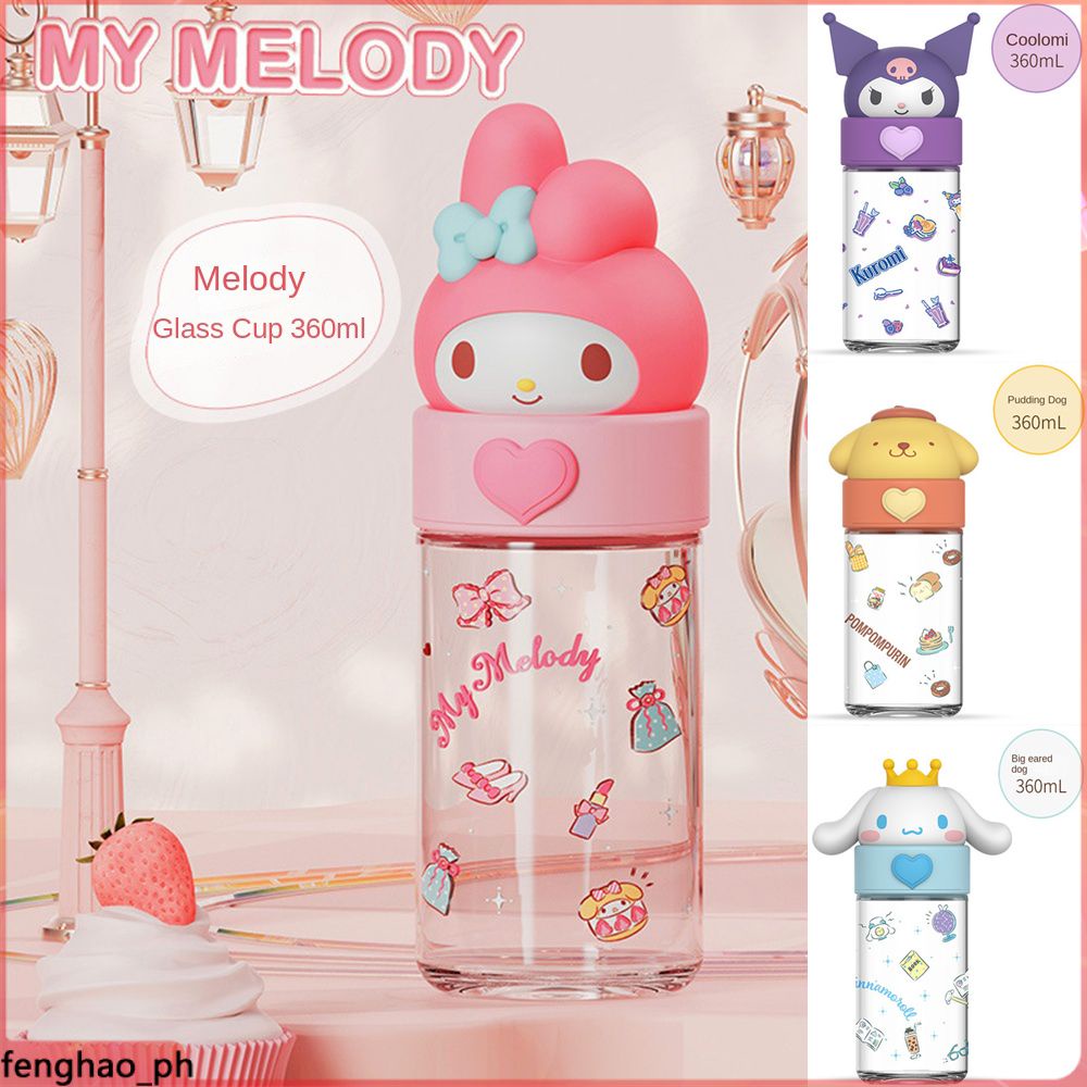 Sanrio Cartoon Summer Sports Water Bottle 360ml My Melody Cinnamoroll ...