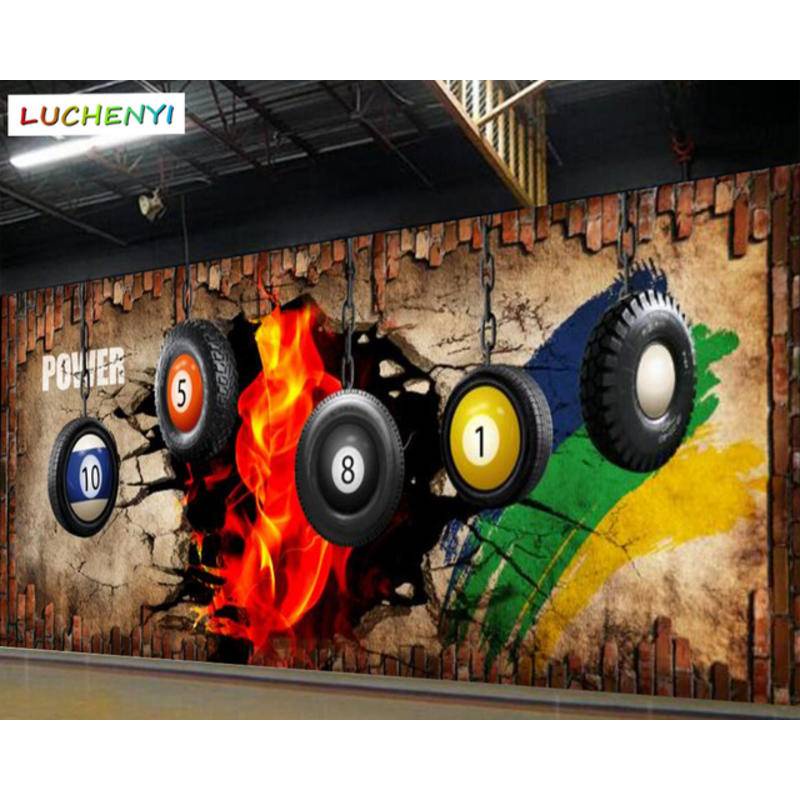 Custom Retro Nostalgic Fitness Billiard Hanging Wheel Sport Background ...