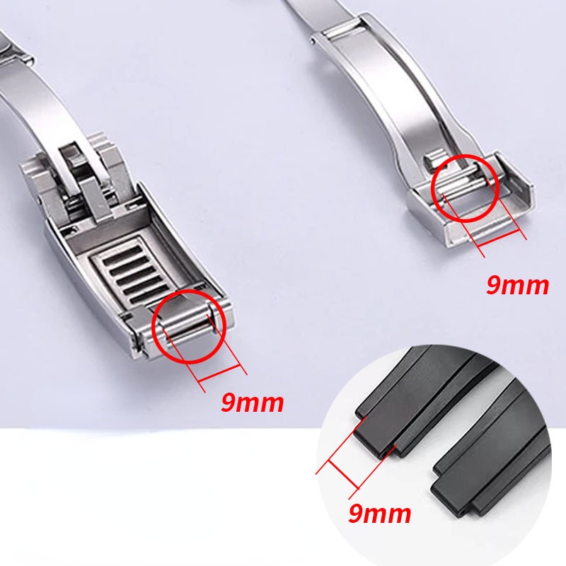 9mm Stainless Steel Folding Buckle Glide Lock for Rolex Submariner ...