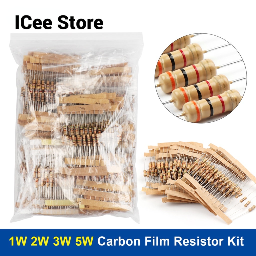1W 2W 3W 5W Carbon Film Resistor Rang Assortment Kit Set Resistors Kit