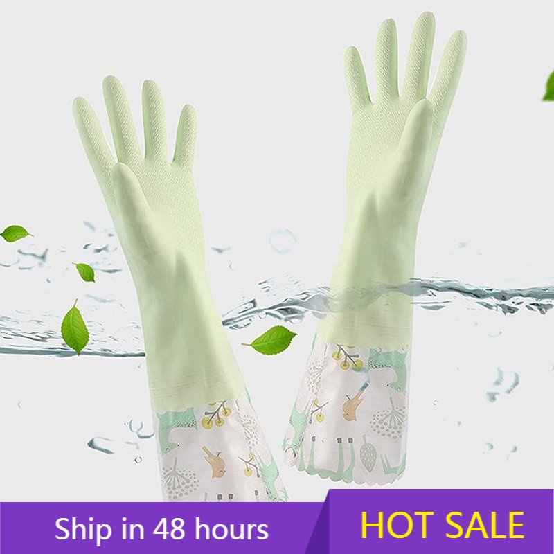 Rubber gloves, kitchen, long,, dishwashing gloves, cooking gloves, work