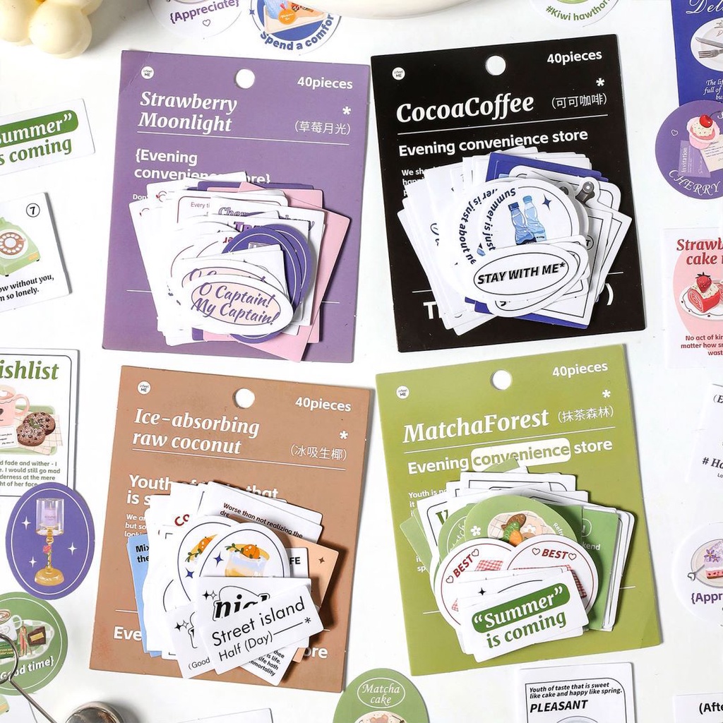 MOHAMM 40pcs Convenience Store Snacks and Desserts Design Stickers Set ...