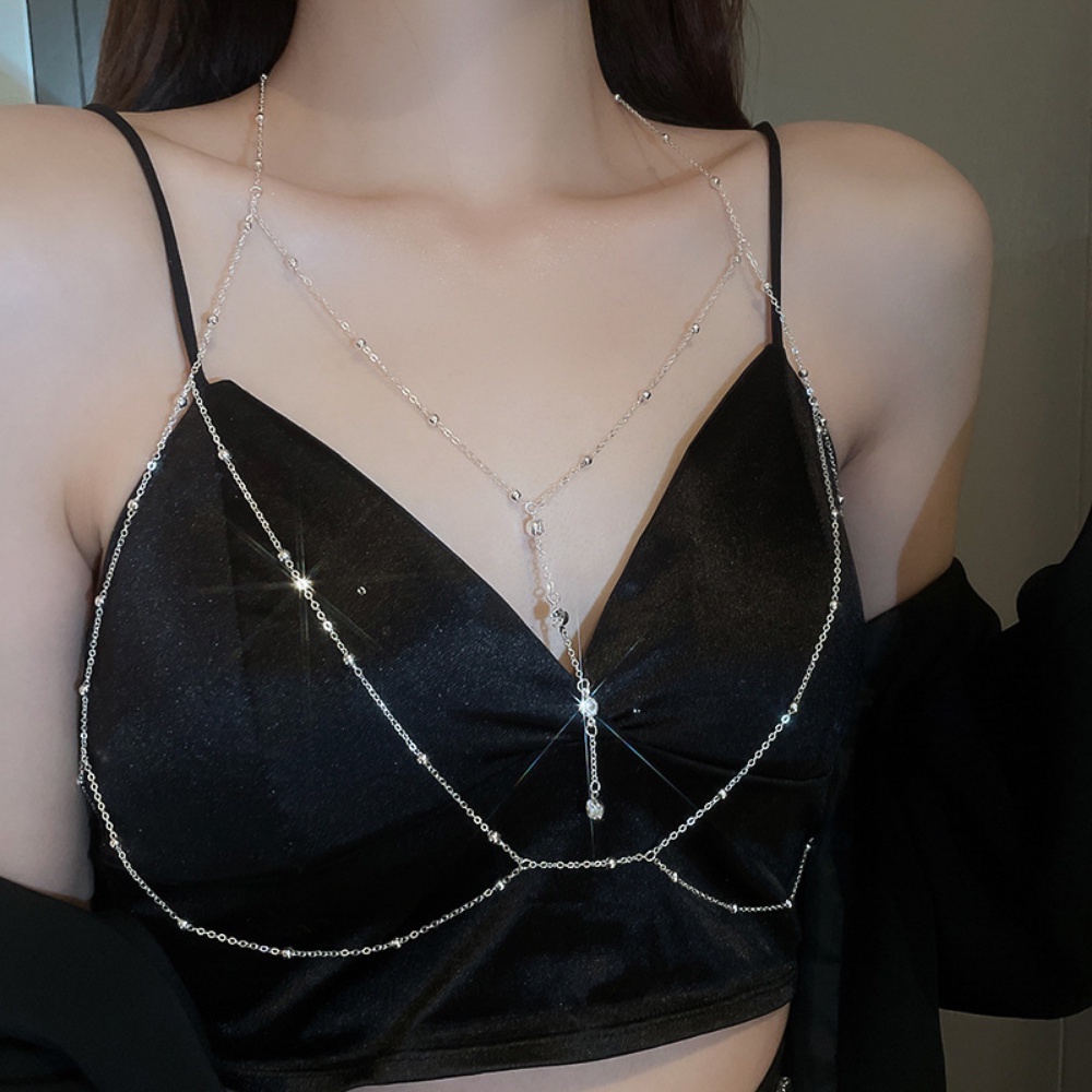 Flash Diamond Chest Chain Sexy Body Chain Crystal Choker | Shopee ...