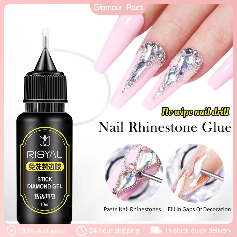 No Wipe Nails Rhinestone Gel Uv Gel Nail Glue Crystal Adhesive Clear 