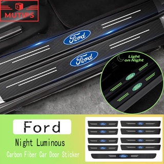 4PCS Car Door Sill Protector for Ford Explorer,Thicken Carbon Fiber Anti  Scratch Car Door Pedal Protector Anti-Collision Door Edge Guard Paint