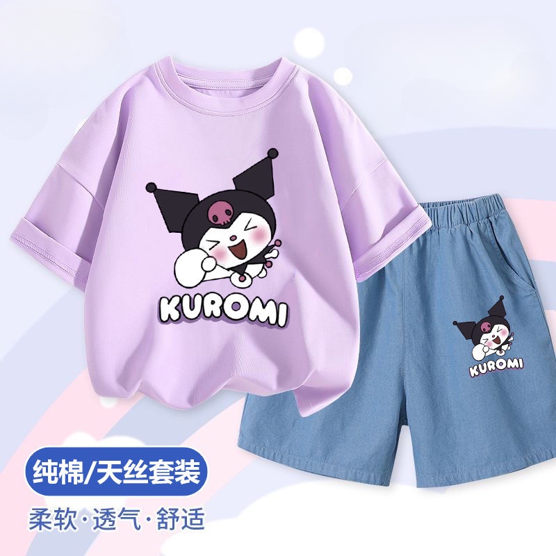 Girl Kuromi set suit Kuromi top T shirt Kuromi shorts pants kid's ...