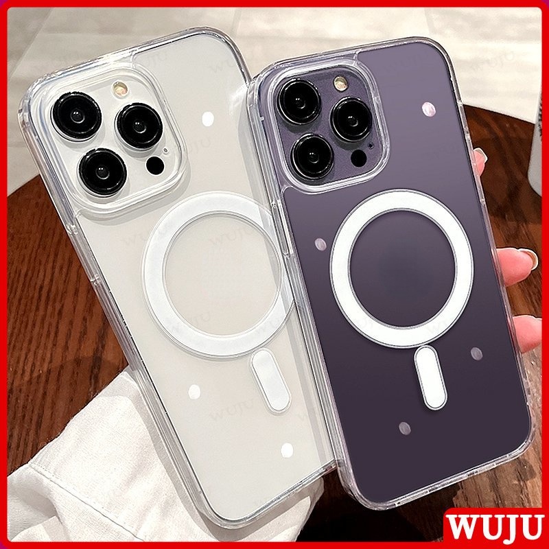 Wuju Crystal Clear Hard Acrylic Wireless Charging Magnetic Case