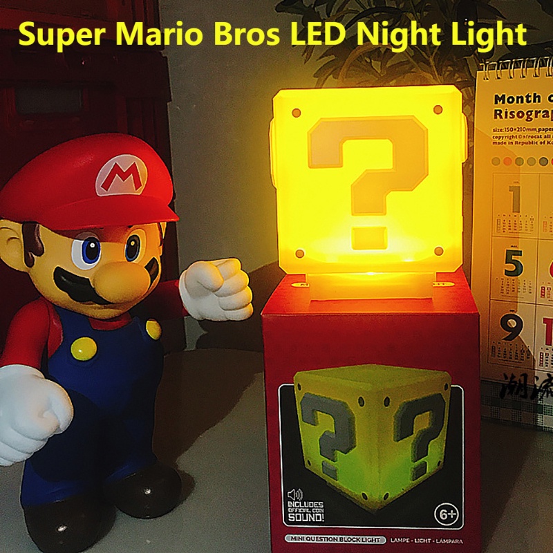 New Super Mario Bros LED Question Mark Brick Night Light USB Charging ...