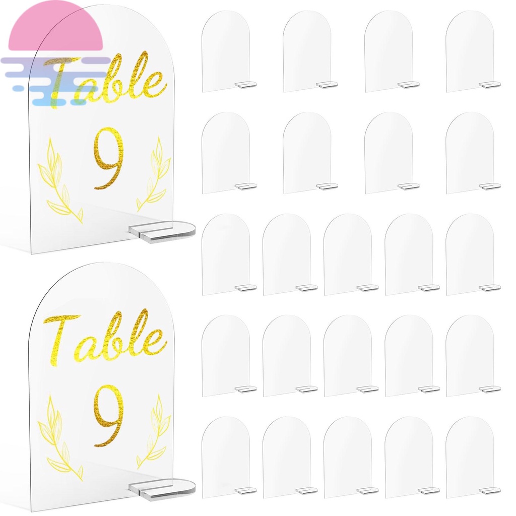 25Pcs Acrylic Sign Clear Arch Acrylic Sign with Stand Blank Reusable ...