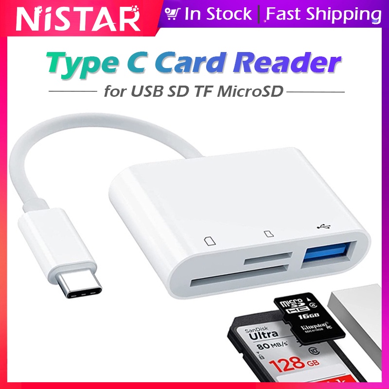 USB C SD Card Reader Adapter, Type C Micro SD TF Card Reader