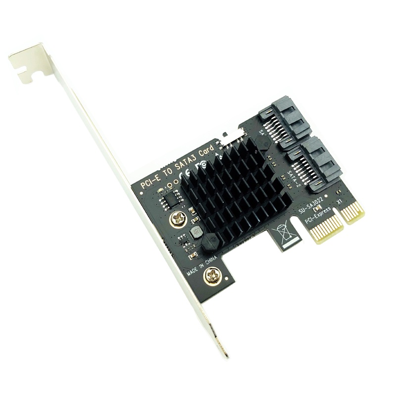 2 Port SATA Card PCI Express PCIE to SATA 3.0 Expansion Adapter Port ...
