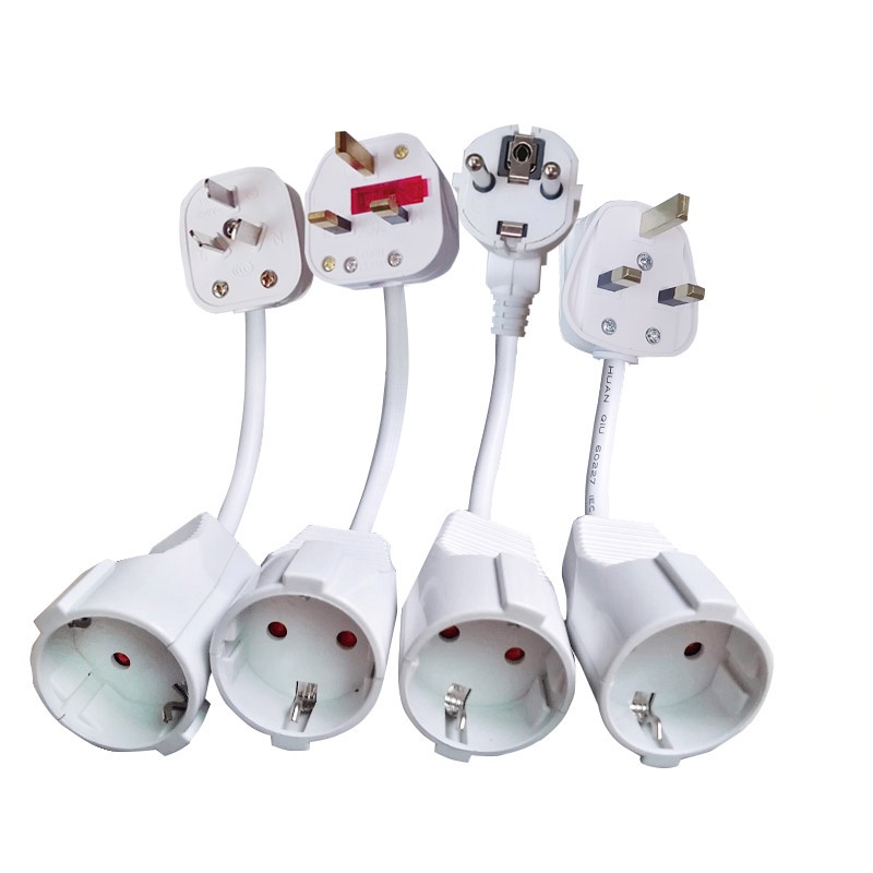 EU UK AU US to EU Power Extension Cord Male Plug to Female Socket ...