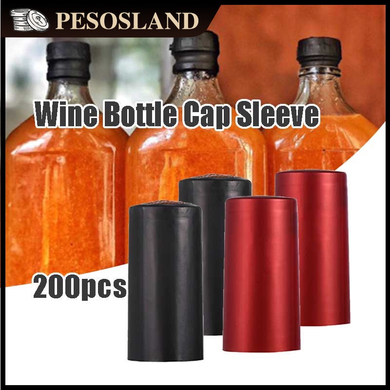 200Pcs 30mm Wine Bottle Heat Shrink Capsules Wine Bottle Caps Sleeves