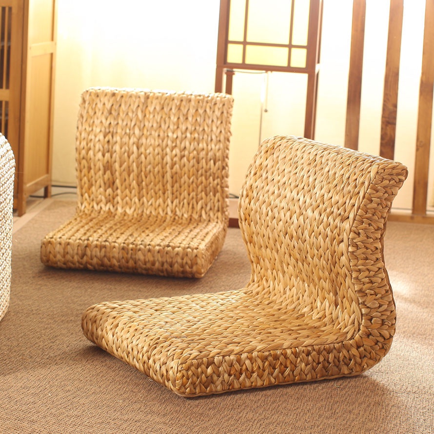 Rattan Washitsu Chairs Legless Armchair Tatami Seat Straw Bay Window