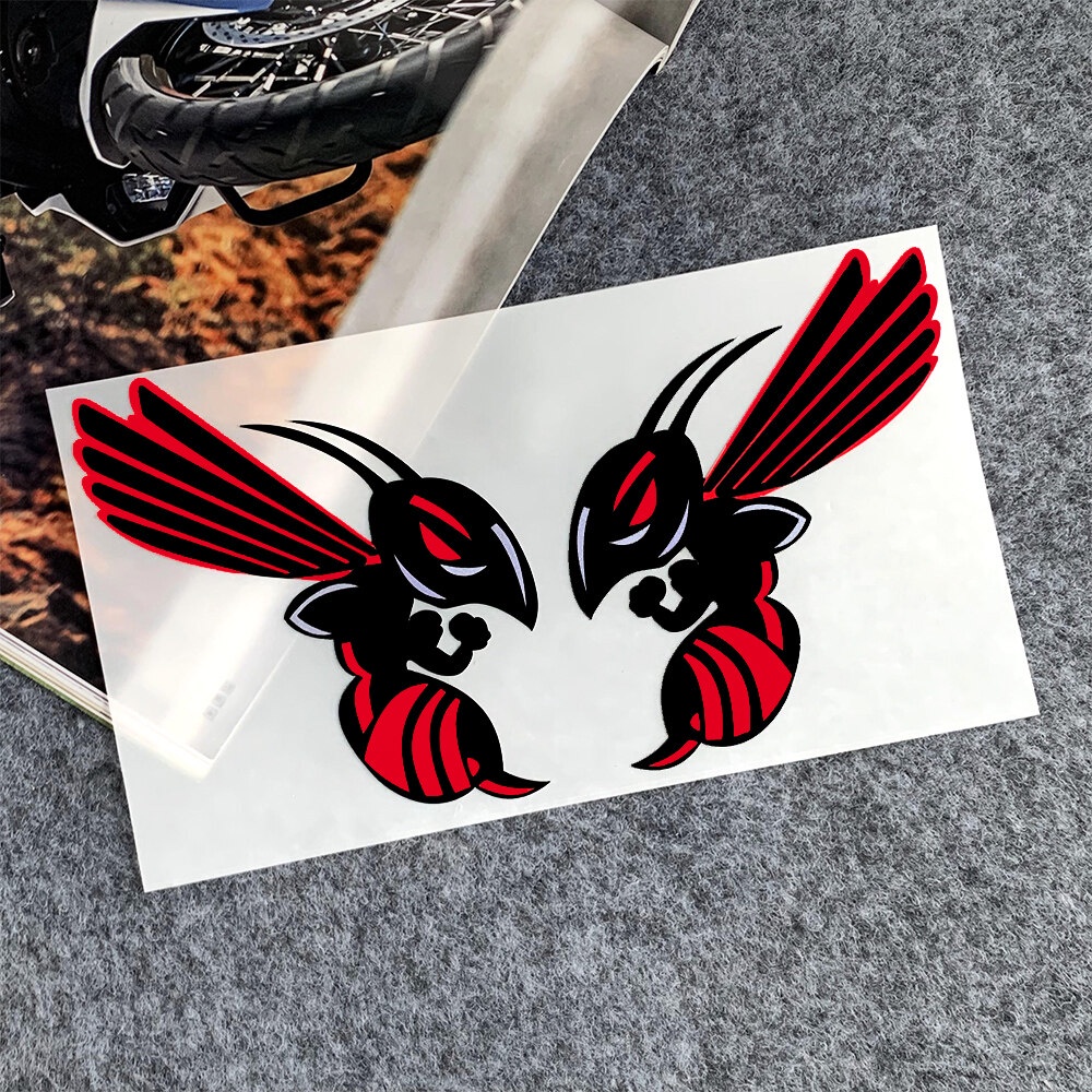 Reflective Angry Bee Honeybee Motorcycle Sticker JDM Cartoon Motocross ...