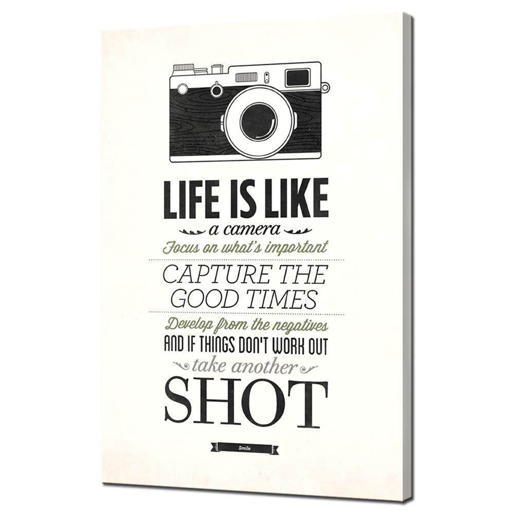 Piece Inspirational Quotes Canvas Prints Life Is Like a Camera