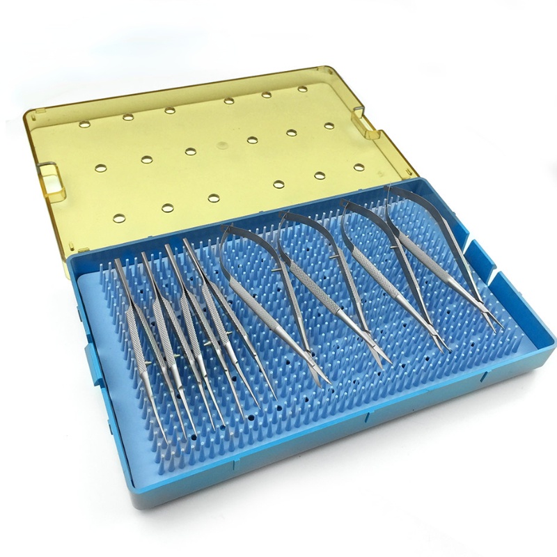 8pcs Stainless Steel Ophthalmic Scissors Needle Holder Set Curved ...