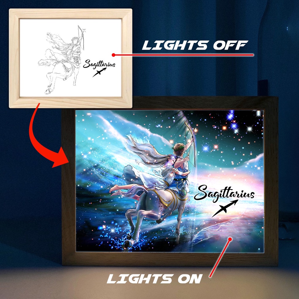 Edition 12 Zodiac Fantasy Light Painting Art LED Frame Zodiac Horoscope ...