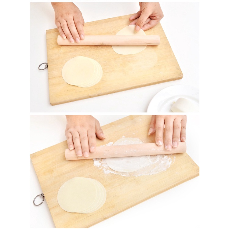 Wooden Dough Rolling Pin Pastry Dumpling Baking Tools Kayu Gelek Kuih ...