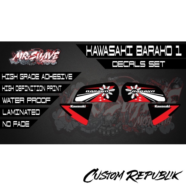 Kawasaki Barako 1 Stock Decals Set | Shopee Philippines