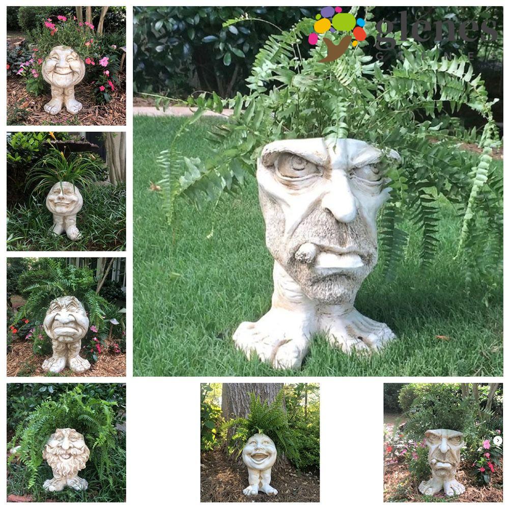 GLENES Muggle Face Statue, Resin Muggle Muggle Sculpture, Crafts Interesting Realistic Muggle
