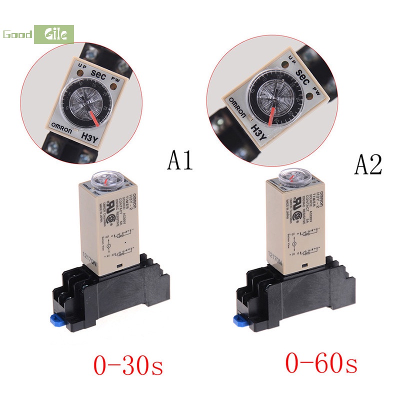 ShaOu 220V H3Y-2 Power On Time Relay Delay Timer 0-30s/60s DPDT & Base ...