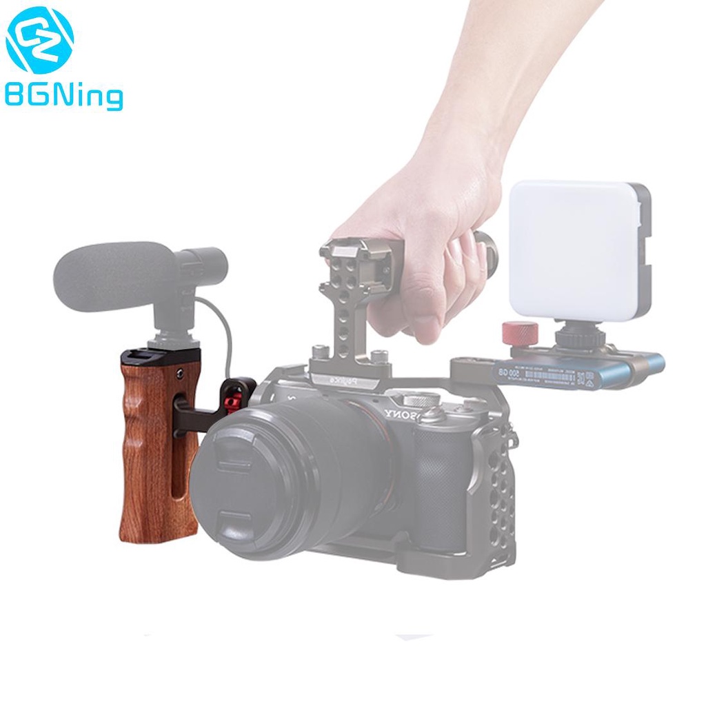 BGNing Universal Wooden / Metal Side Handle Grip Dual 1/4 Screw Cold ...